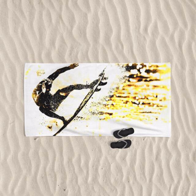 Surfing Art Beach Towel, Surf Blotter Original Design - 70x35 - image 1
