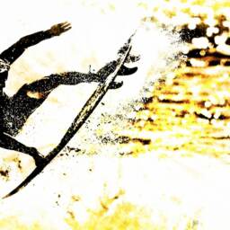 Surfing Art Beach Towel, Surf Blotter Original Design - 70x35 - thumbnail 3