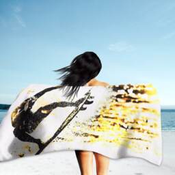 Surfing Art Beach Towel, Surf Blotter Original Design - 70x35 - thumbnail 2