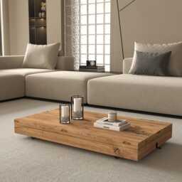 Extendable Convertible Coffee To Dining Table 7-Height Walnut Adjustable Table - thumbnail 2