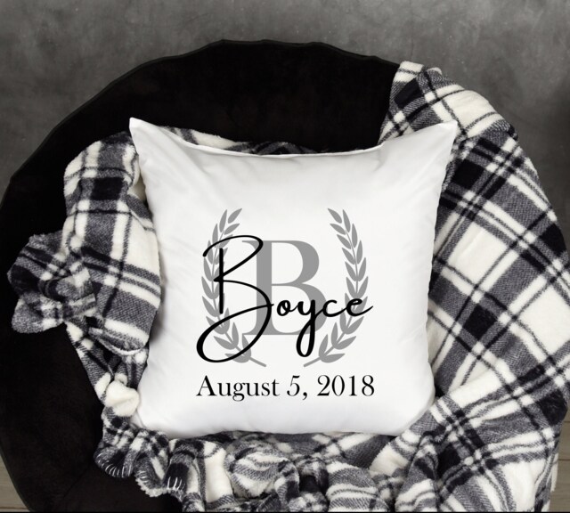 Personalized Pillow Cover, Pillow, Farmhouse Monogram Throw - image 1