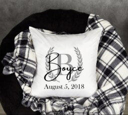 Personalized Pillow Cover, Pillow, Farmhouse Monogram Throw - thumbnail 1