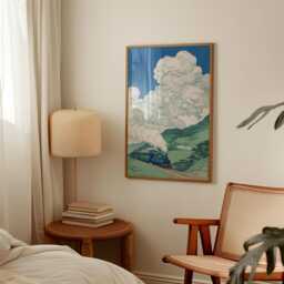 steam Train in Mountain Landscape Poster - Japanese Railway Illustration - thumbnail 2
