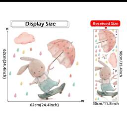 Cartoon Rabbit Wall Decal Nursery Playroom Decor - thumbnail 4