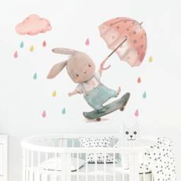 Cartoon Rabbit Wall Decal Nursery Playroom Decor - thumbnail 2