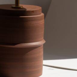 Handmade Terracotta Ceramic Table Lamp Minimalist Pottery Lighting - thumbnail 3