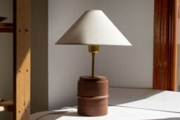 Handmade Terracotta Ceramic Table Lamp Minimalist Pottery Lighting