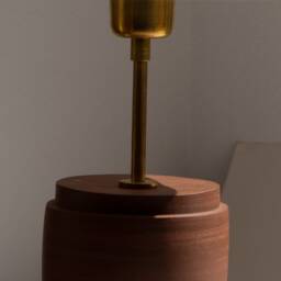 Handmade Terracotta Ceramic Table Lamp Minimalist Pottery Lighting - thumbnail 2