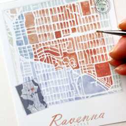 Ravenna Seattle Neighborhood Map Watercolor Print Washington City Block Plan - Art Print Downtown Wall Local Realtor Gift - thumbnail 2