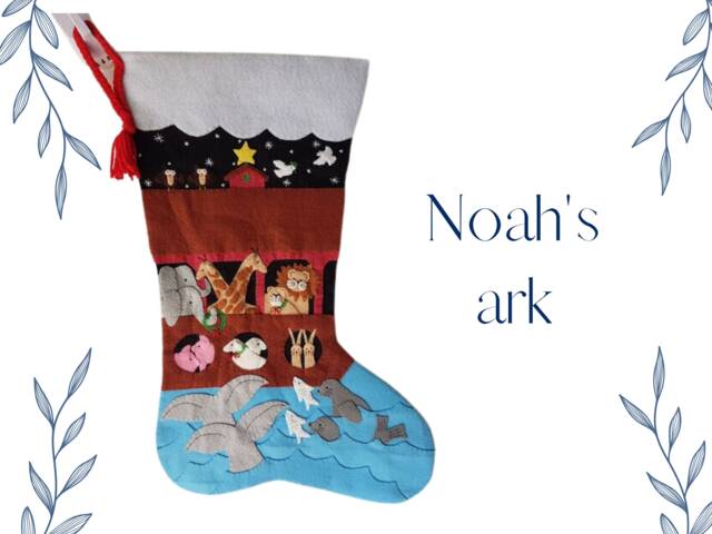 Noah's Ark Felt Christmas Stocking - Personalized - image 1