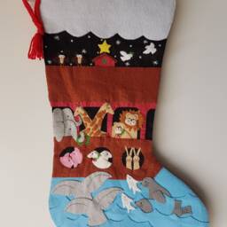 Noah's Ark Felt Christmas Stocking - Personalized - thumbnail 3