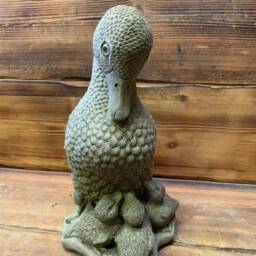 Stone Garden Cute Duck Family Statue Poultry Gift Ornament - thumbnail 2