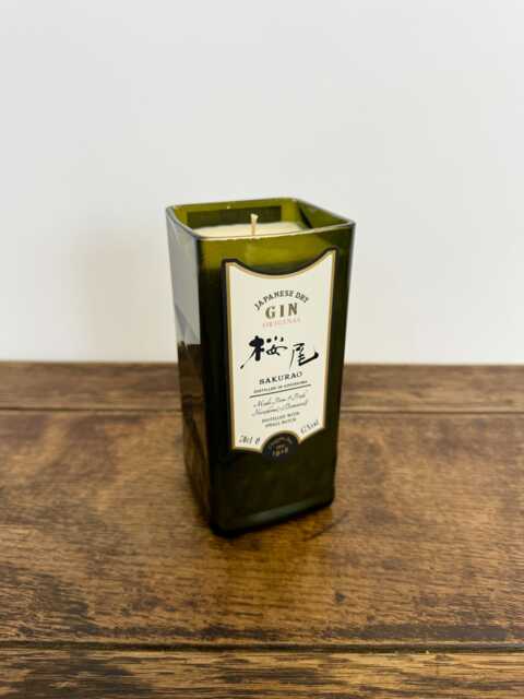 Sakurao Gin Bottle Candle - Lemongrass & Ginger Soy Wax 90 Hour Burn Time - image 1