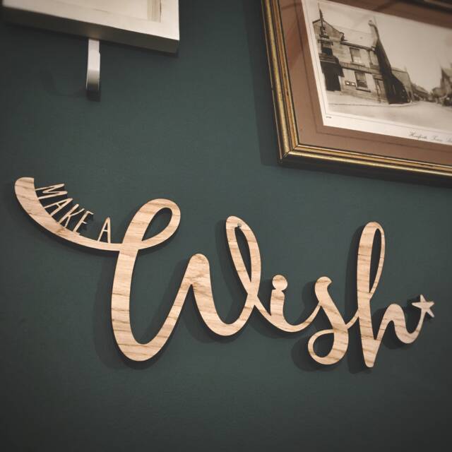 Make A Wish - Wooden Wall Art 6mm Thick Bedroom Nursery Christmas Decoration Kids Baby Room Door Home - image 1