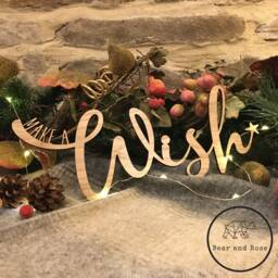 Make A Wish - Wooden Wall Art 6mm Thick Bedroom Nursery Christmas Decoration Kids Baby Room Door Home - thumbnail 2