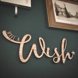 Make A Wish - Wooden Wall Art 6mm Thick Bedroom Nursery Christmas Decoration Kids Baby Room Door Home