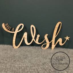Make A Wish - Wooden Wall Art 6mm Thick Bedroom Nursery Christmas Decoration Kids Baby Room Door Home - thumbnail 3