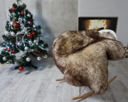 Giant Sheepskin Mouflon Throw Genuine Leather Sheep Skin Decorative Rug 50x 30 - thumbnail 1
