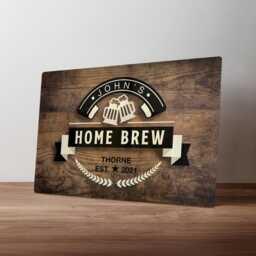 Personalised Home Brew Sign - Custom Metal Microbrewery Decor Beer Making Gift in A5, A4, A3