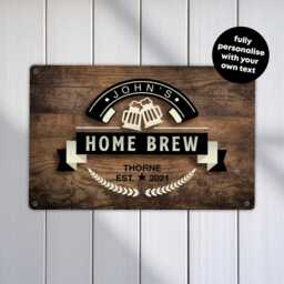 Personalised Home Brew Sign - Custom Metal Microbrewery Decor Beer Making Gift in A5, A4, A3 - thumbnail 2