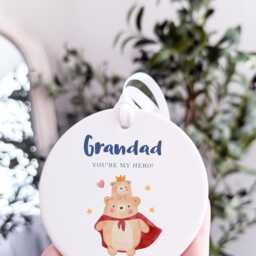 Personalised Grandad Ornament, You're My Hero Gift, Gift From Grandchild, Custom Name Keepsake, Father's Day Birthday Christmas - thumbnail 3