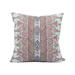 Thibaut - Akola Stripe Raspberry & Teal Palampore Inspired Design Cushion Cover Handmade Throw Pillow Designer Home D??cor - thumbnail 2
