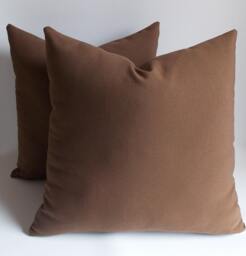 Set Of 2 Brown Cotton Pillow Covers Modern Throw Cushions