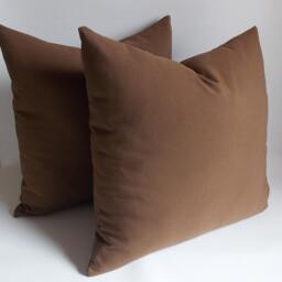 Set Of 2 Brown Cotton Pillow Covers Modern Throw Cushions - thumbnail 2