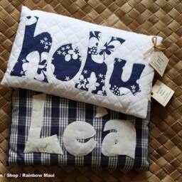 Handmade Hawaiian Quilt Pillow - Le'a Happy Applique, Maui Made - thumbnail 2