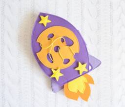 Felt Rocket Quiet Book Montessori Baby Toy, Tic Tac Toe Game - thumbnail 4