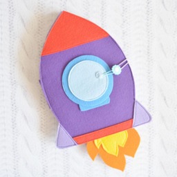 Felt Rocket Quiet Book Montessori Baby Toy, Tic Tac Toe Game - thumbnail 2