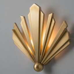 Mid Century Modern Art Deco Fan Wall Sconce Solid Brass Sunburst Light Vintage Style Lamp For Luxury Looking - thumbnail 2
