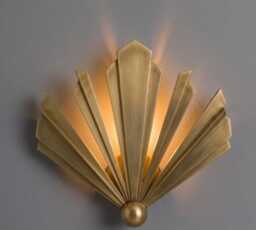 Mid Century Modern Art Deco Fan Wall Sconce Solid Brass Sunburst Light Vintage Style Lamp For Luxury Looking