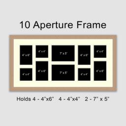 Large Multi Photo Picture Frame - Holds 10 Photos in An Oak Veneer Wooden - thumbnail 2