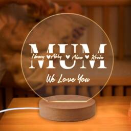 Personalised Night Light Gifts For Mum Mothers Day From Daughter Son Best 7 Colors Custom Acrylic Lamp - thumbnail 2