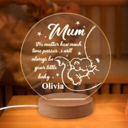Personalised Night Light Gifts For Mum Mothers Day From Daughter Son Best 7 Colors Custom Acrylic Lamp - thumbnail 3