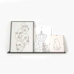 Picture Ledge in Various Depths /Display Shelves/Wall-Mounted Floating Metal Shelf Black White Gray & Brown - thumbnail 3