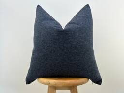 Blue Linen Throw Pillow Cover Navy Euro Sham, Decorative Cushion For Sofa Or Couch - thumbnail 1