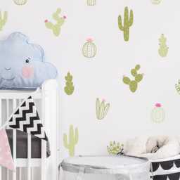 Cactus Wall Decals - Multicolor Vinyl Decals, Nursery Stickers, Kids Room Cute Colorful Cacti - thumbnail 3