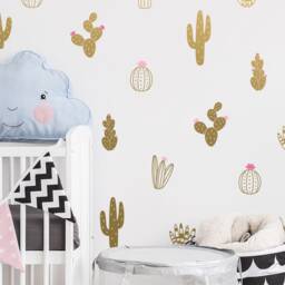 Cactus Wall Decals - Multicolor Vinyl Decals, Nursery Stickers, Kids Room Cute Colorful Cacti - thumbnail 4