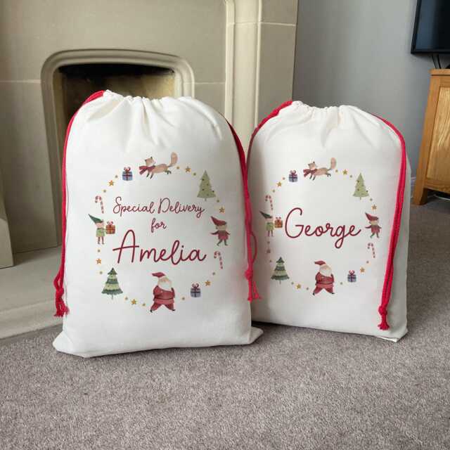 Personalised Christmas Sack - Family Sacks Toy Decorations - image 1