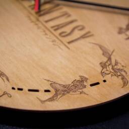 Final Fantasy Wooden Wall Clock - Engraved Rpg Gamer Room Decor - Gaming Home & Gift - thumbnail 3