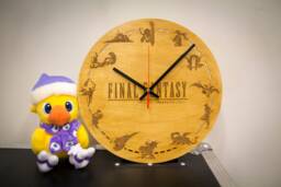 Final Fantasy Wooden Wall Clock - Engraved Rpg Gamer Room Decor - Gaming Home & Gift - thumbnail 1
