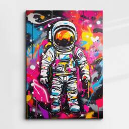 Fun Astronaut Graffiti Space Galaxy Abstract Oil Painting Wall Art Framed Canvas Poster Print Home Kitchen Office Bedroom Decor Gift Idea - thumbnail 3