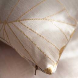 Light Tan, Gold, Ivory Pillow, Throw Pillow Cover, Decorative Cushion Pillowcase, Accent Satin Blend, Floral - thumbnail 3