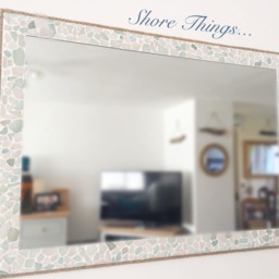 Large Rectangle Sea Glass Mirror 35 - thumbnail 2