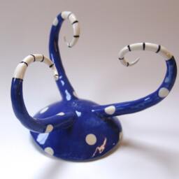 Delft Blue Pottery Candleholder Hand-Painted Baroque Floral Design - thumbnail 3