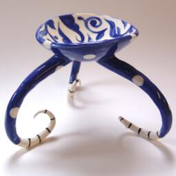 Delft Blue Pottery Candleholder Hand-Painted Baroque Floral Design - thumbnail 4