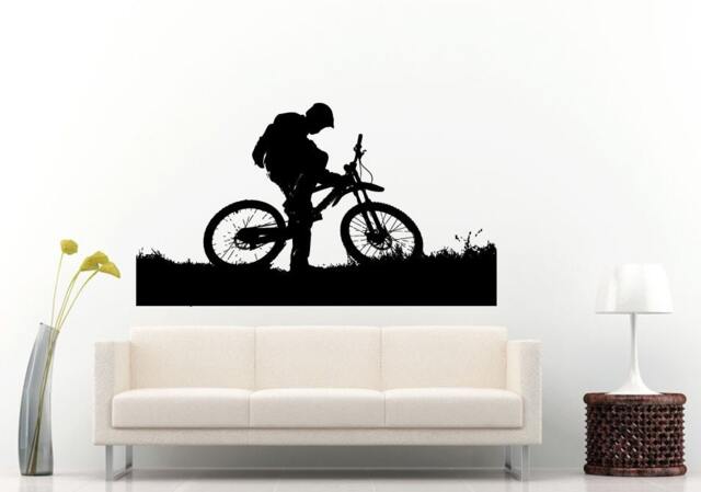 Bicycle Rider On A Mountain Bike Sport Wall Decal Vinyl Sticker Mural Room Decor L1015 - image 1