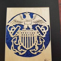 Hand Cut U.s. Navy Woodcut Emblem - Scroll Saw Art - thumbnail 2